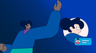 Illustration of a woman using a tablet